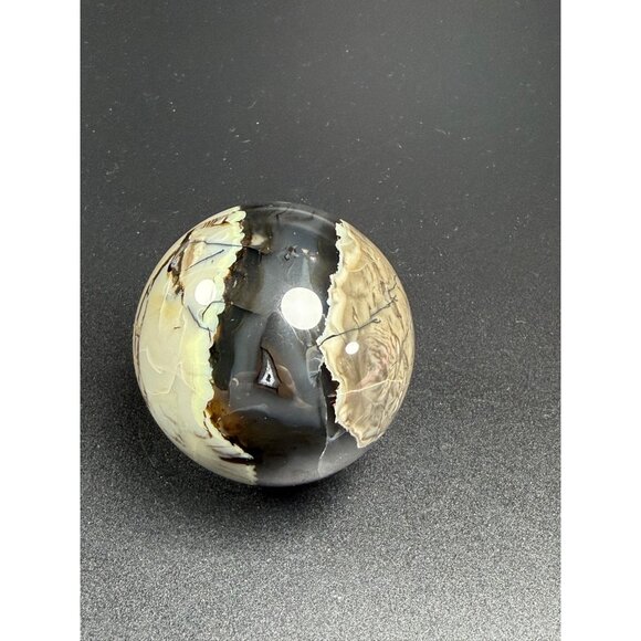 Natural Volcano Agate Sphere UVs Healing Crystal Stone w/Stand 246g 57.2mm - Picture 6 of 12